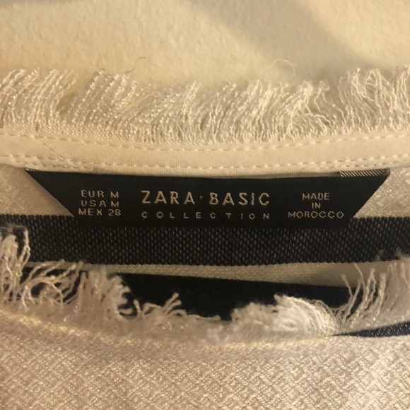 Zara Striped Long Sleeve Top Frayed - Picture 4 of 6